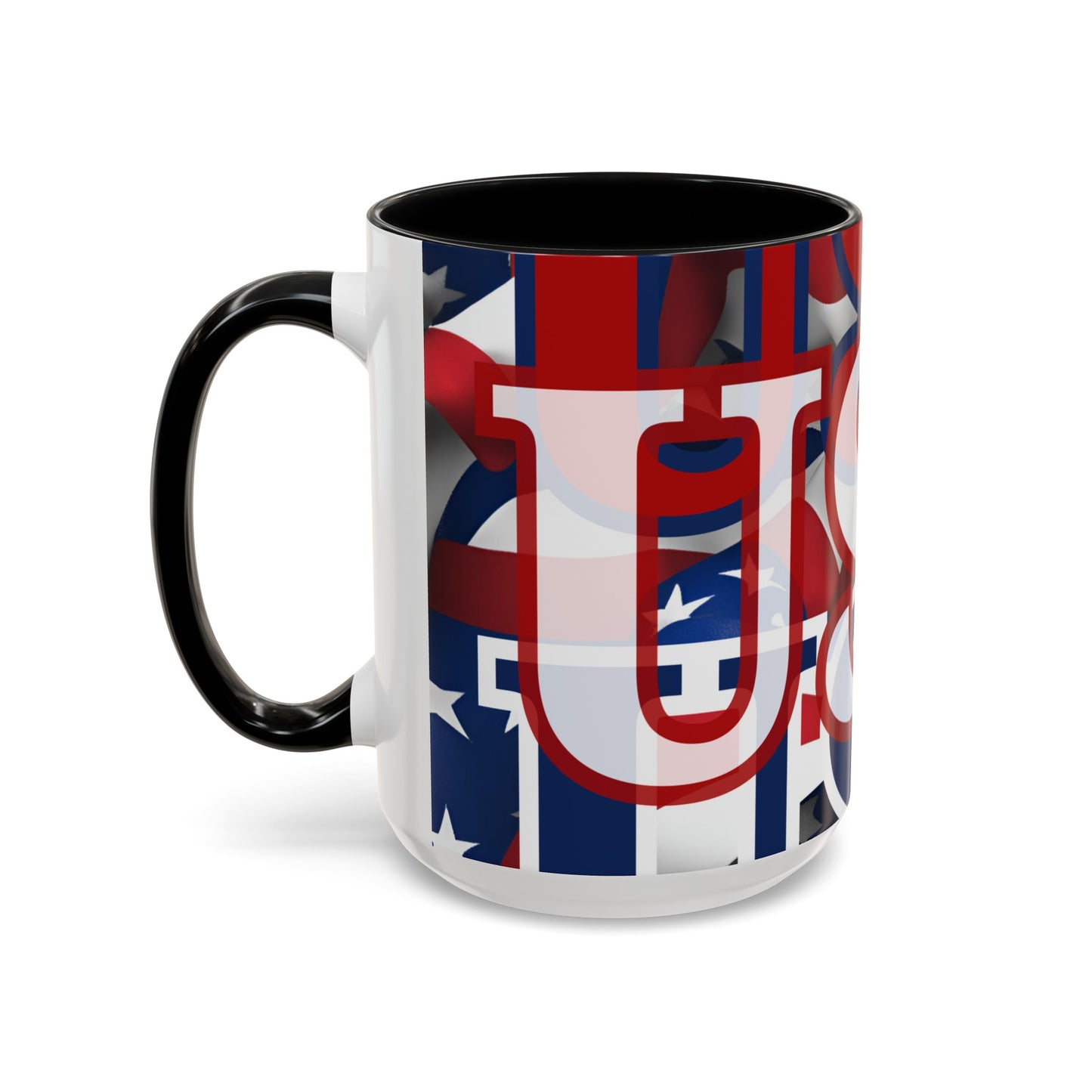 USA! USA! USA WHfont Patriot Accent Mug by cypherpunkgear