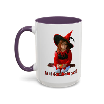 Is it Samhain yet? White Accent Mug by CreepyCrafts.boo