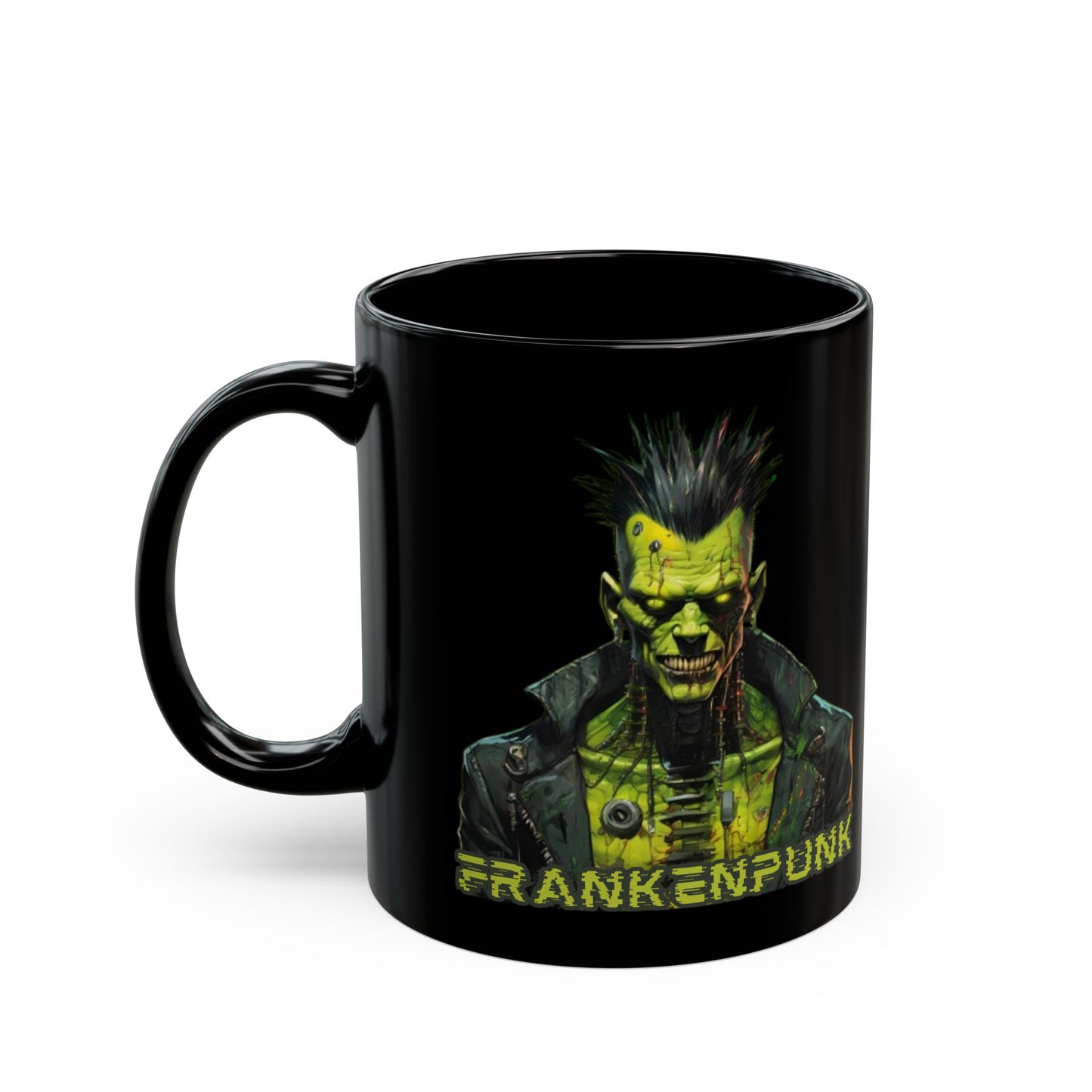 Frankenpunk Black Mug by CreepyCrafts.boo