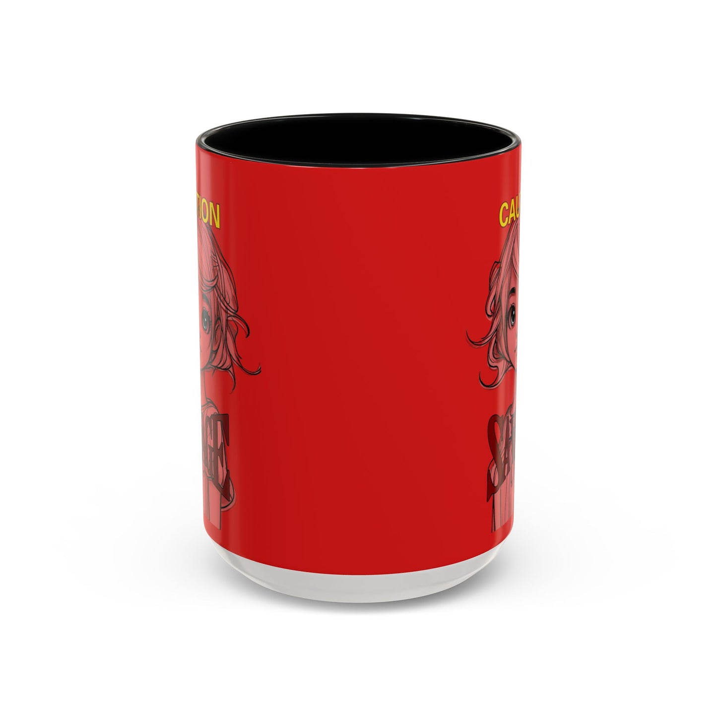 Caution, Savage Red Accent Mug by cypherpunkgear.com