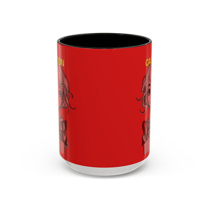 Caution, Savage Red Accent Mug by cypherpunkgear.com