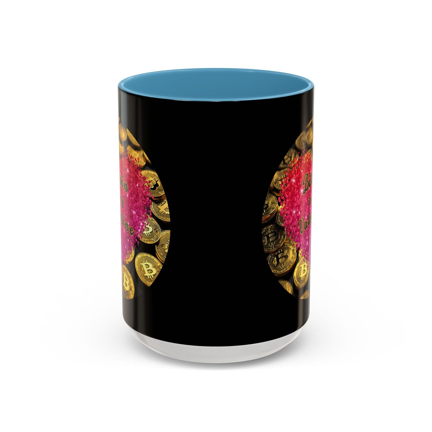 Bitcoin is My Valentine Black Accent Mug by cypherpunkgear.com