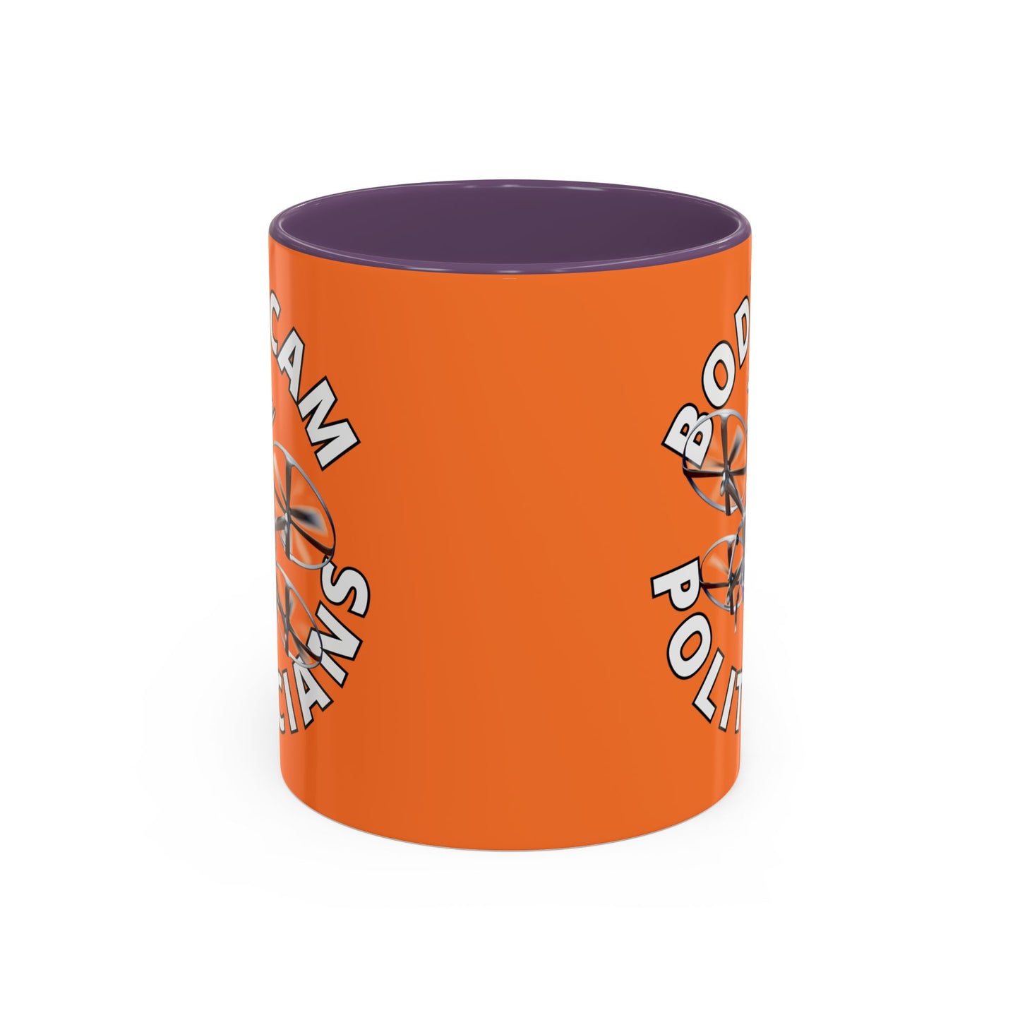 Bodycam the Politicians Drone Orange Accent Mug by cypherpunkgear.com