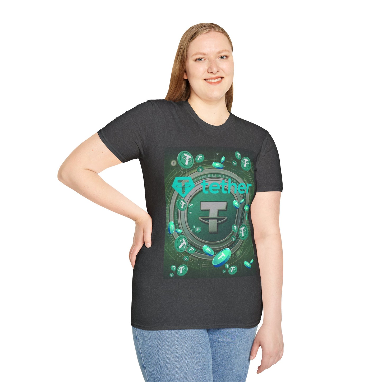 Tether Dark colors Unisex T-Shirt by cypherpunkgear.com