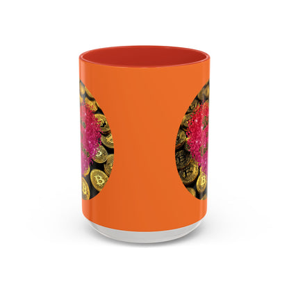Bitcoin is My Valentine Orange Accent Mug by cypherpunkgear.com