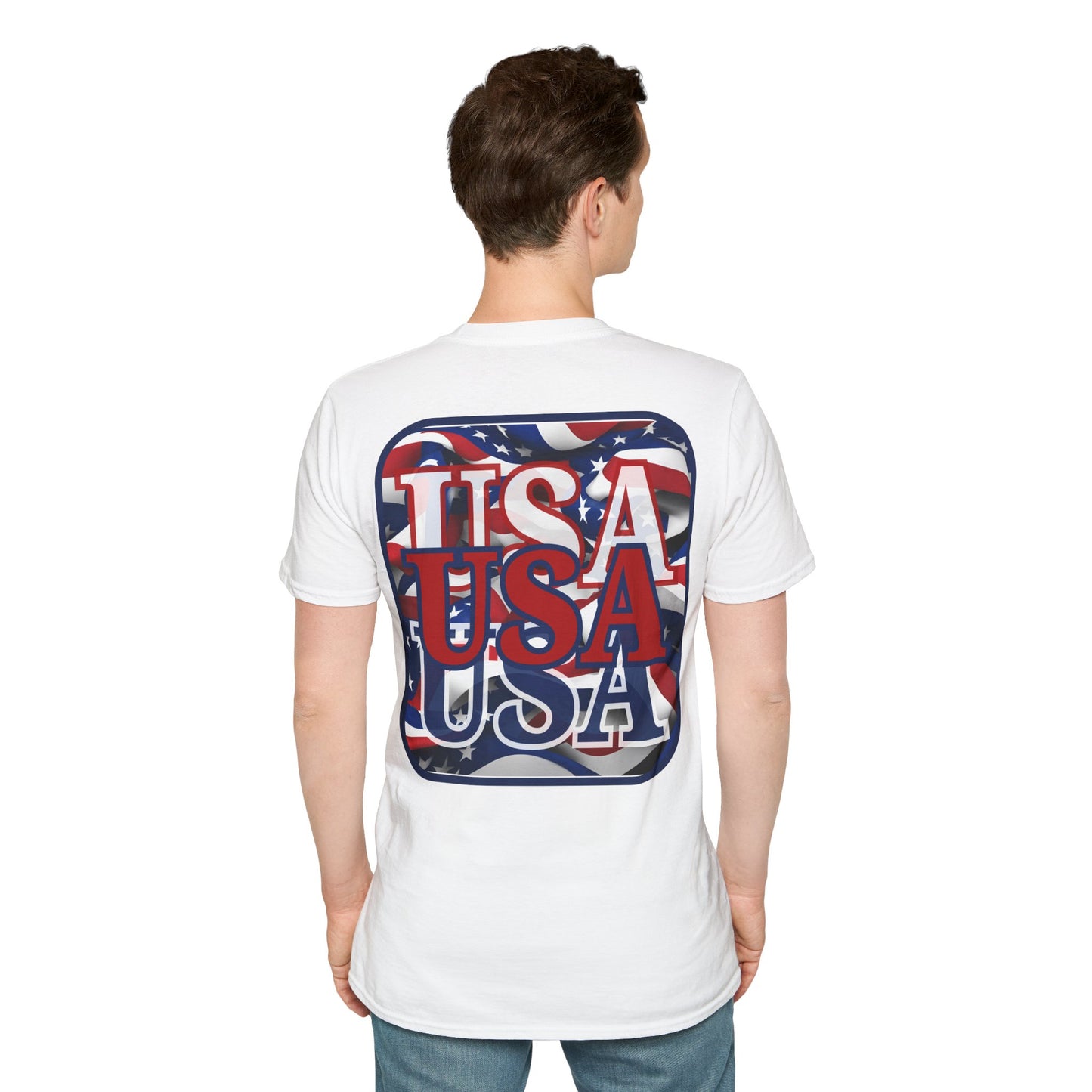 2-sided RED White and Blue USA Patriot Light colors Unisex T-Shirt by cypherpunkgear.com