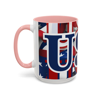 ¡EE.UU! ¡EE.UU! ¡EE.UU! ¡Patriota por cypherpunkgear! Taza de café decorativa (11, 15 oz)