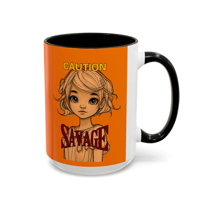 Caution, Savage Orange Accent Mug by cypherpunkgear.com