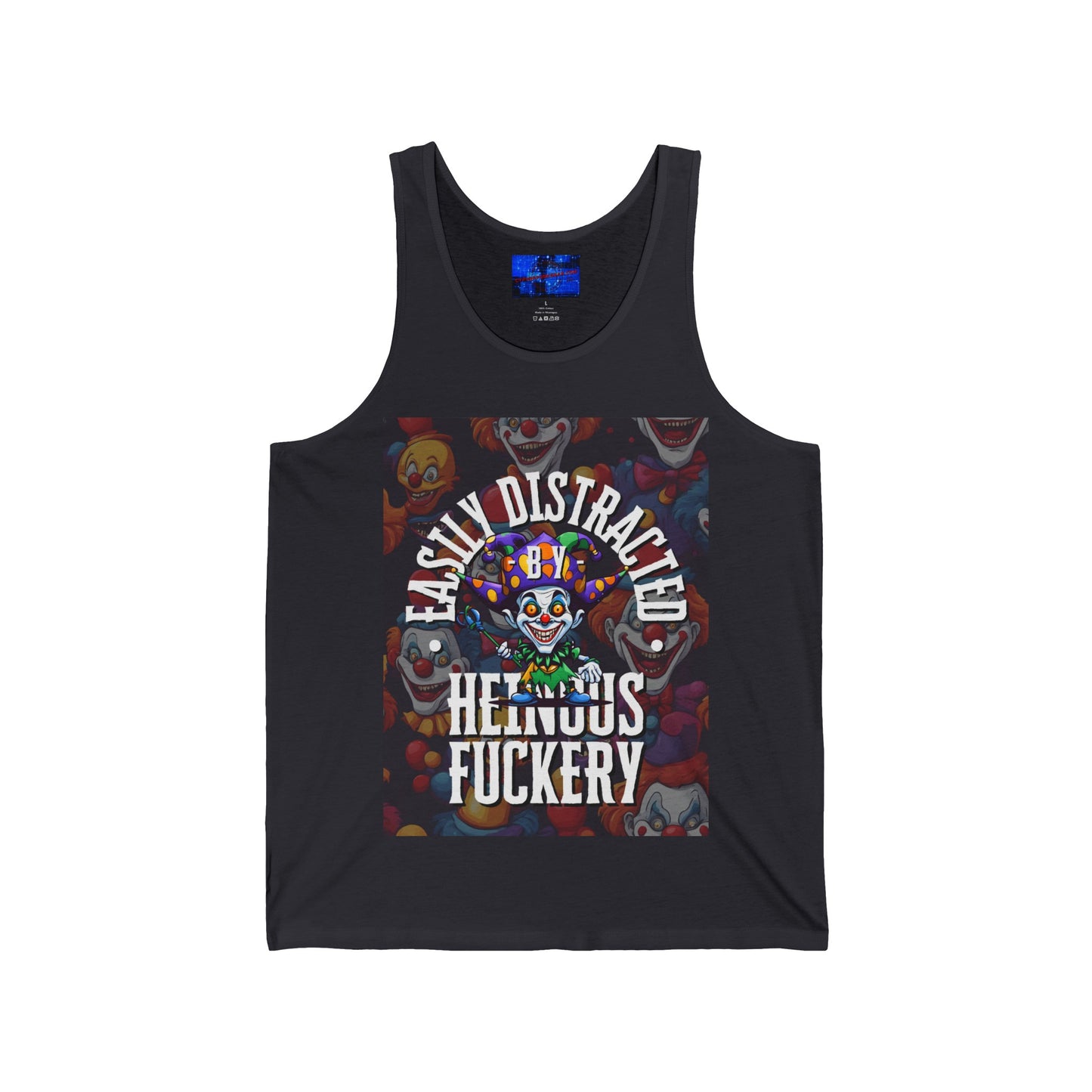 Easily Distracted by Heinous Fuckery Little Jincs Unisex Jersey Tank Top by cypherpunkgear