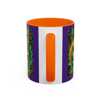 Blessed Samhain Green Jack Purple Accent Mug by CreepyCrafts.boo