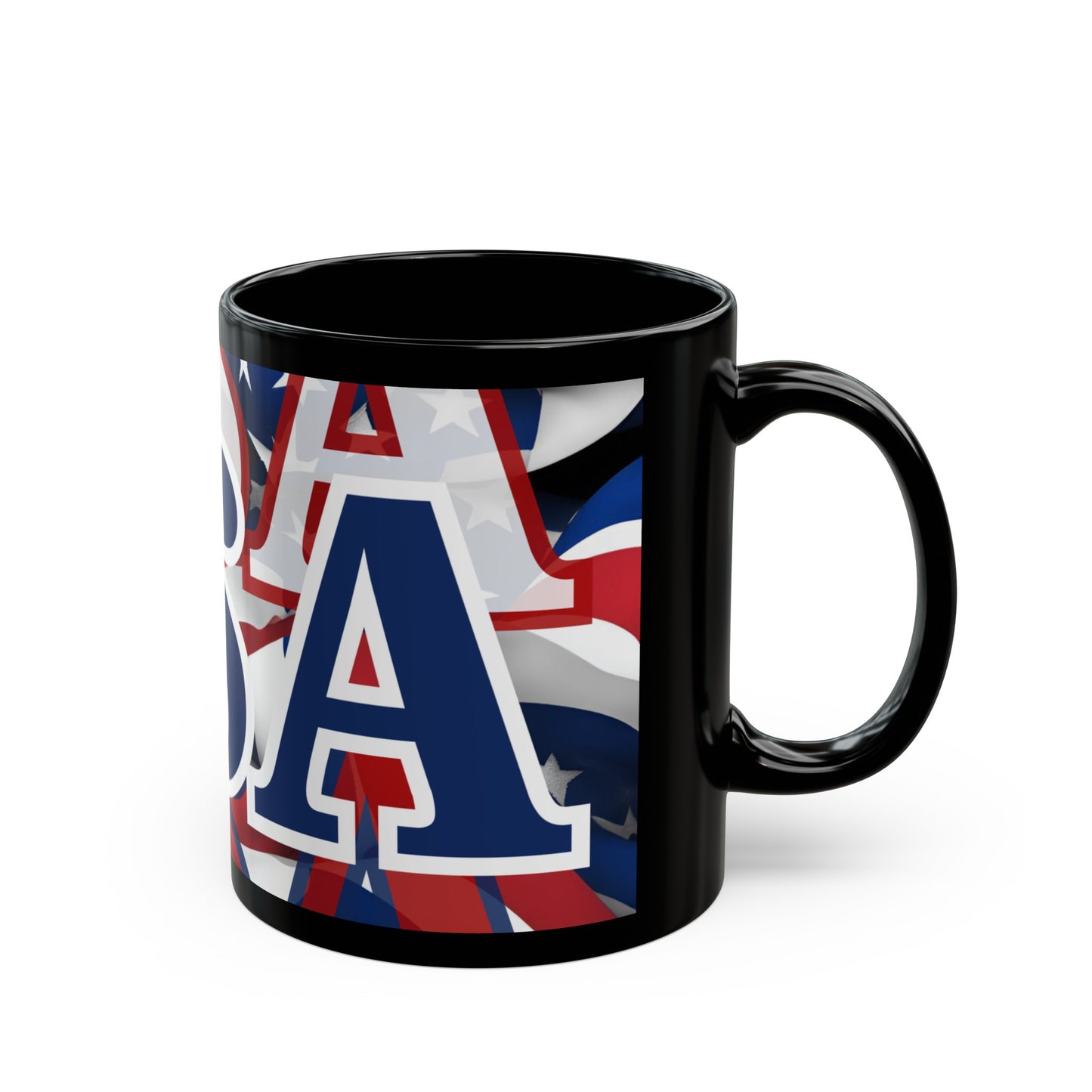 USA! USA! USA BLfont Patriot Black Mug by cypherpunkgear