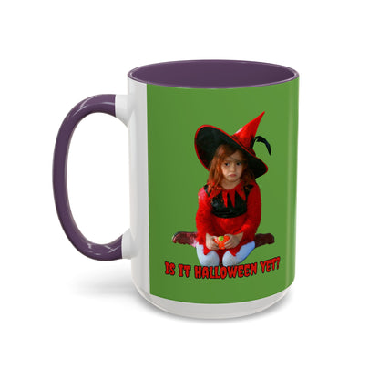 Is it Halloween yet? Green Accent Mug by CreepyCrafts.boo