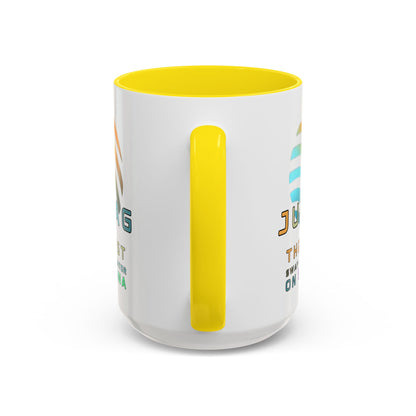 Jupiter (JUP) the best aggregator on Solana White Accent Mug by cypherpunkgear.com