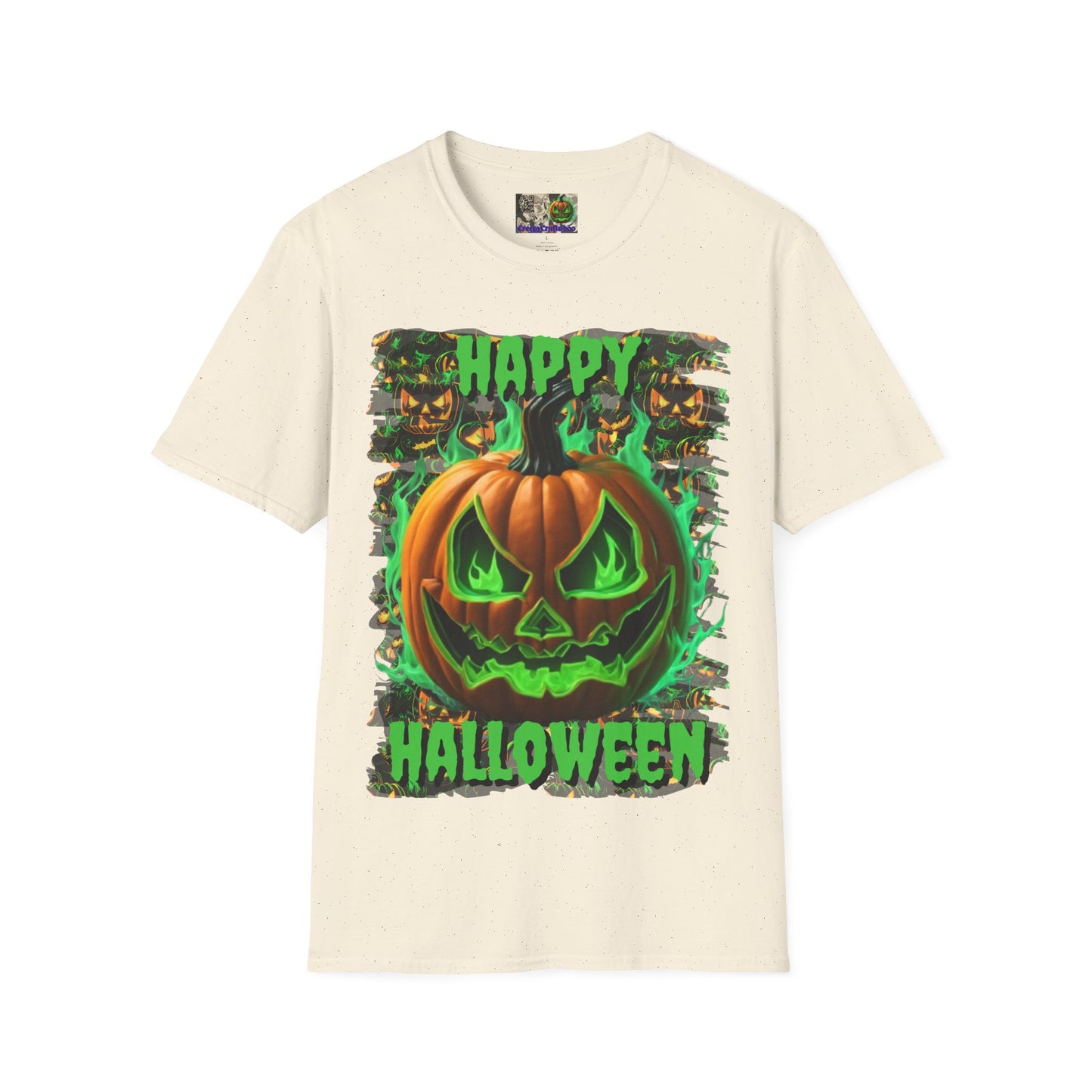 Happy Halloween Green Jack Light colors Unisex T-Shirt by CreepyCrafts.boo