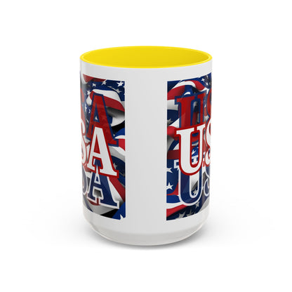 USA White font Center Patriot Accent Mug by cypherpunkgear.com