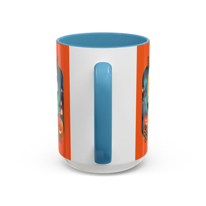 Blessed Samhain Little Witch Orange font Orange Accent Mug by CreepyCrafts.boo