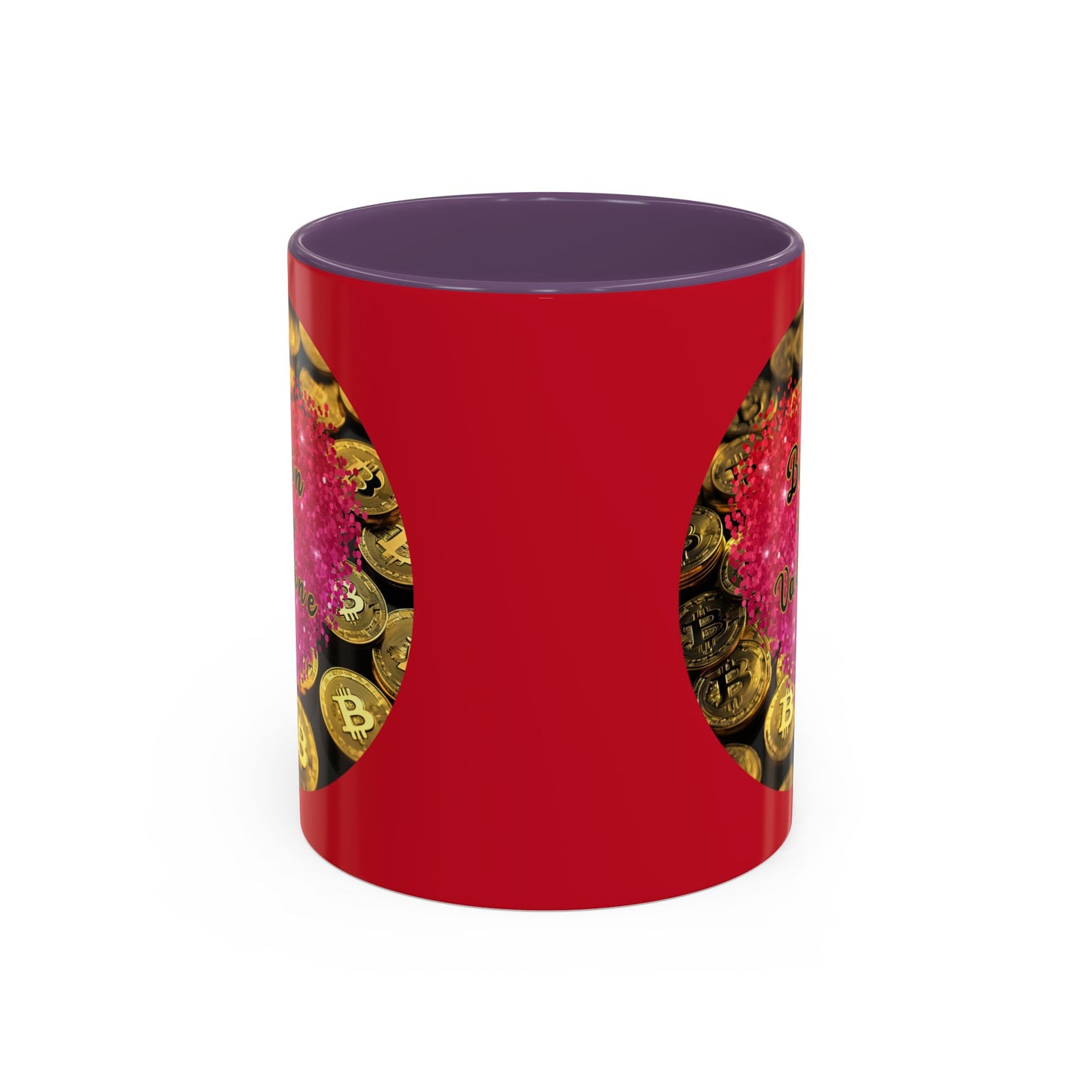 Bitcoin is My Valentine Red Accent Mug by cypherpunkgear.com