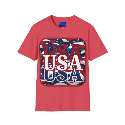 Red WHITE and Blue USA Patriot LTcolors Unisex T-Shirt by cypherpunkgear