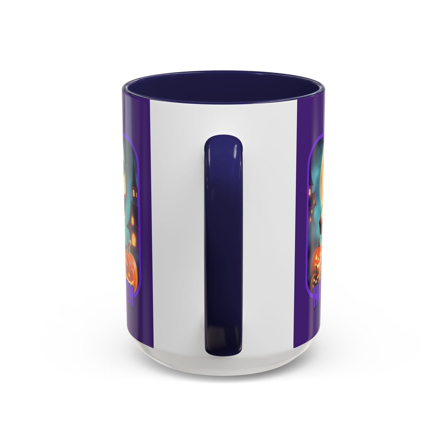 Happy Halloween Little Witch Purple font Purple Accent Mug by CreepyCrafts.boo