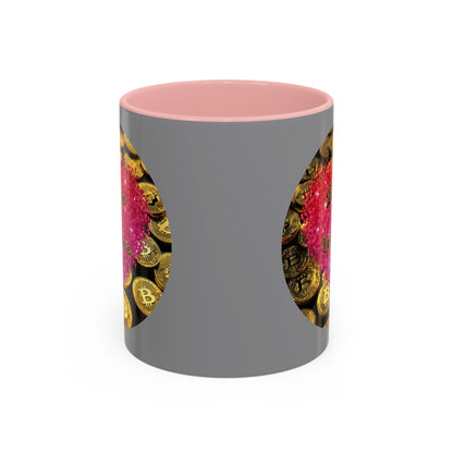 Bitcoin is My Valentine Grey Accent Mug by cypherpunkgear.com