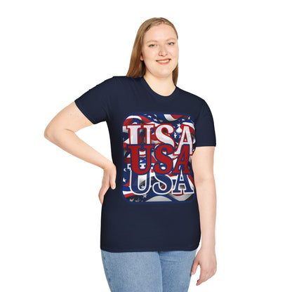 RED White and Blue USA Patriot Dark colors Unisex T-Shirt by cypherpunkgear.com