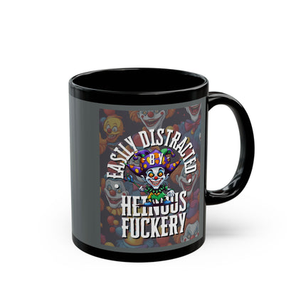 Easily Distracted by Heinous Fuckery Little Jinx Grey Mug by cypherpunkgear.com
