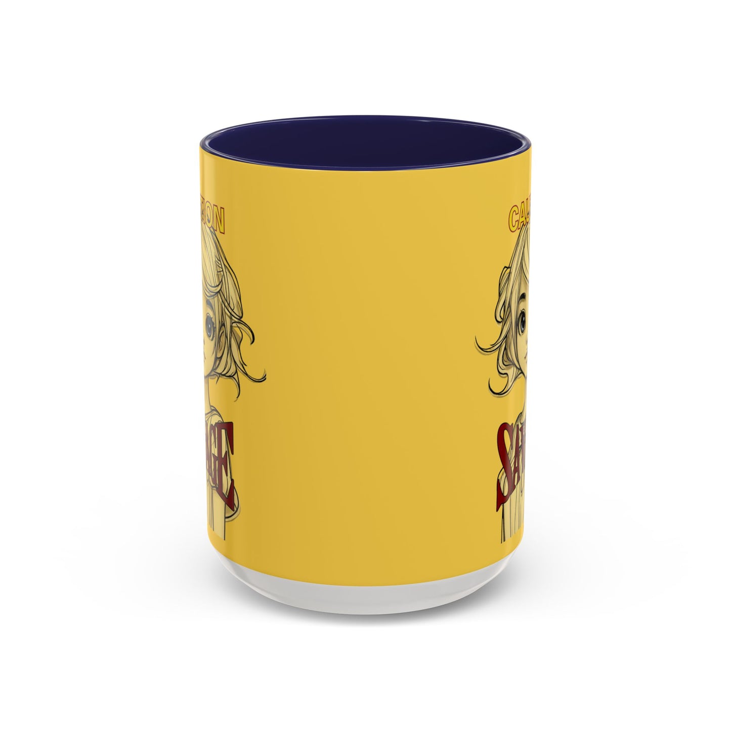 Caution, Savage Yellow Accent Mug by cypherpunkgear.com