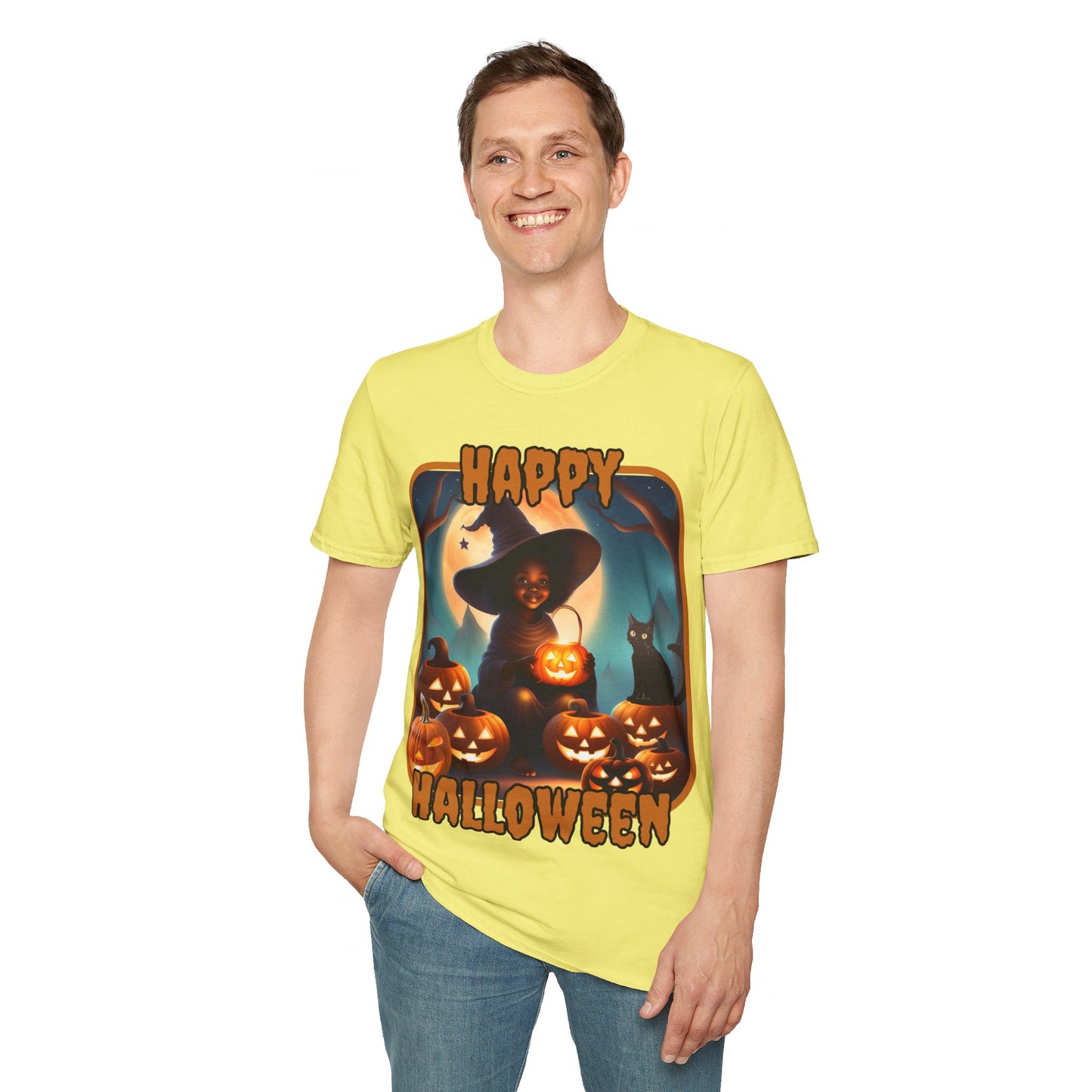 Happy Halloween Cute Witch ORfont LTcolors Unisex T-Shirt by cypherpunkgear