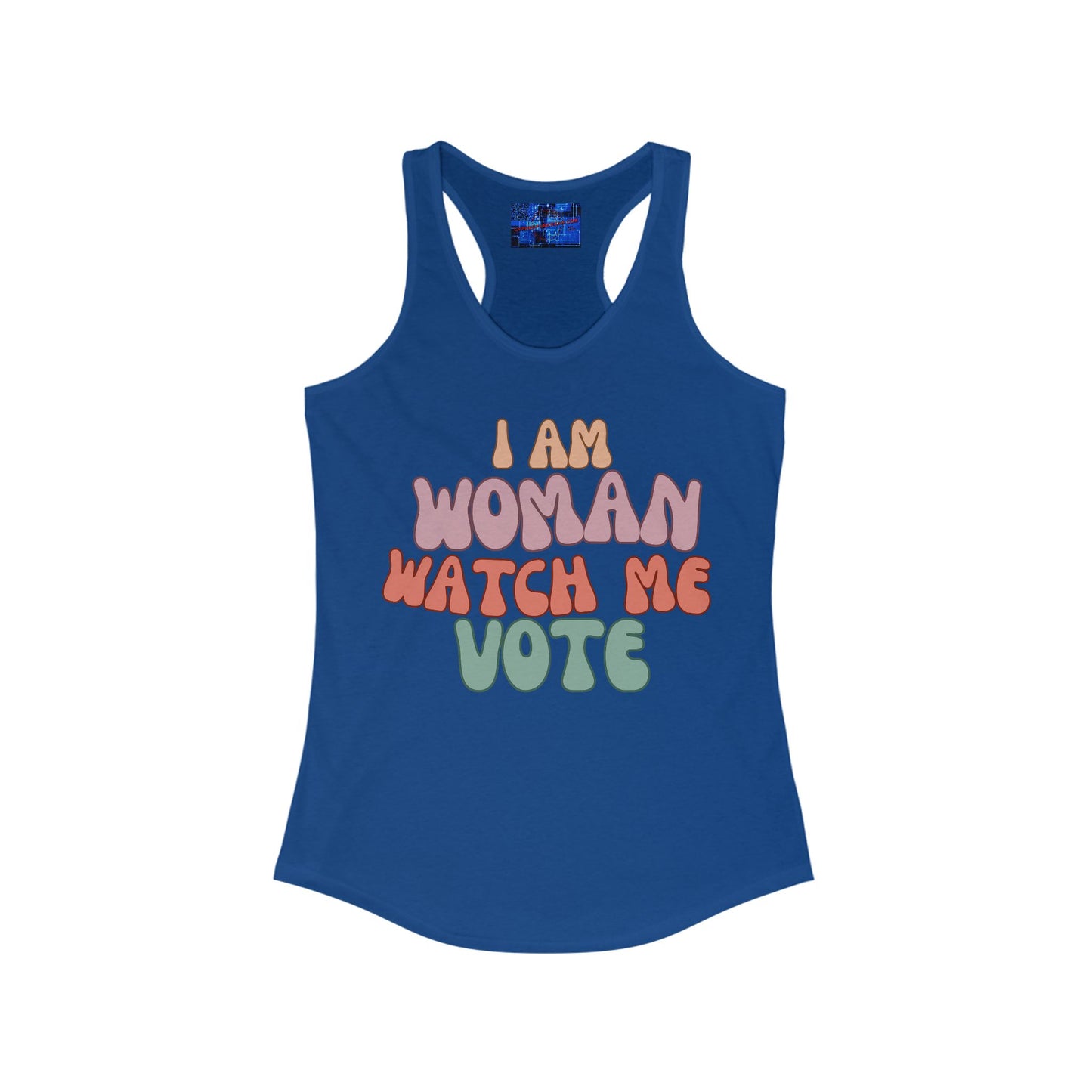 I Am Woman Watch Me Vote Women's Racerback Tank Top by cypherpunkgear.com