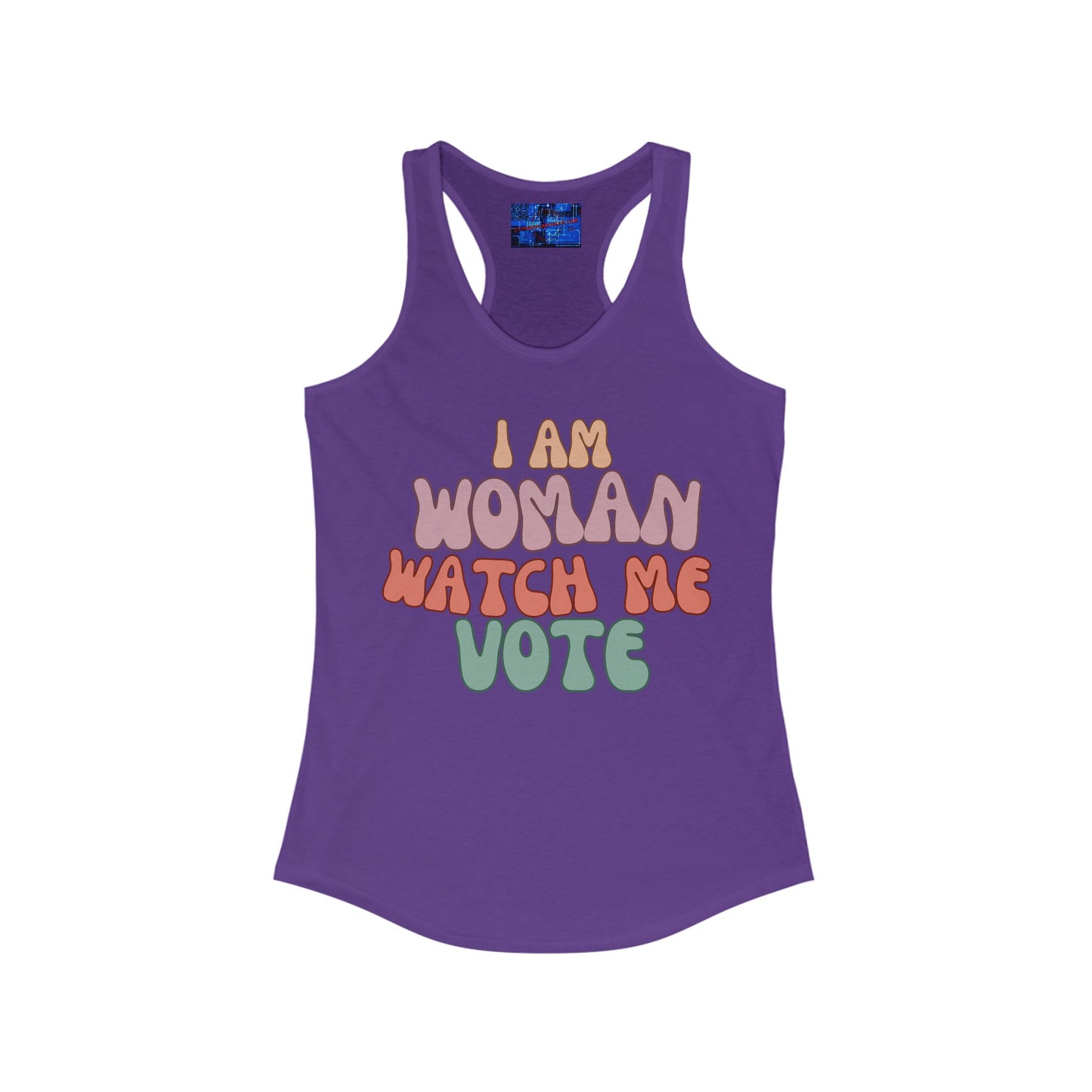 I Am Woman Watch Me Vote Women's Racerback Tank Top by cypherpunkgear.com
