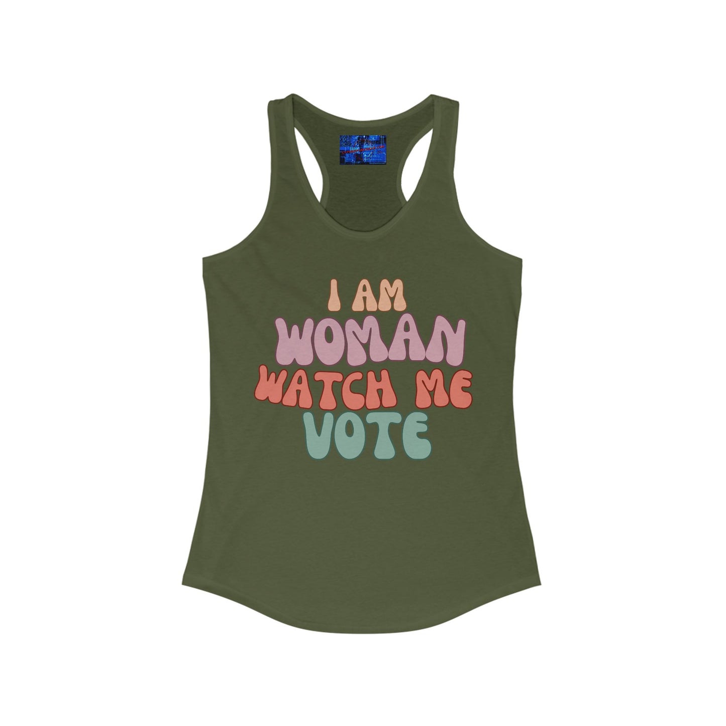 I Am Woman Watch Me Vote Women's Racerback Tank Top by cypherpunkgear.com