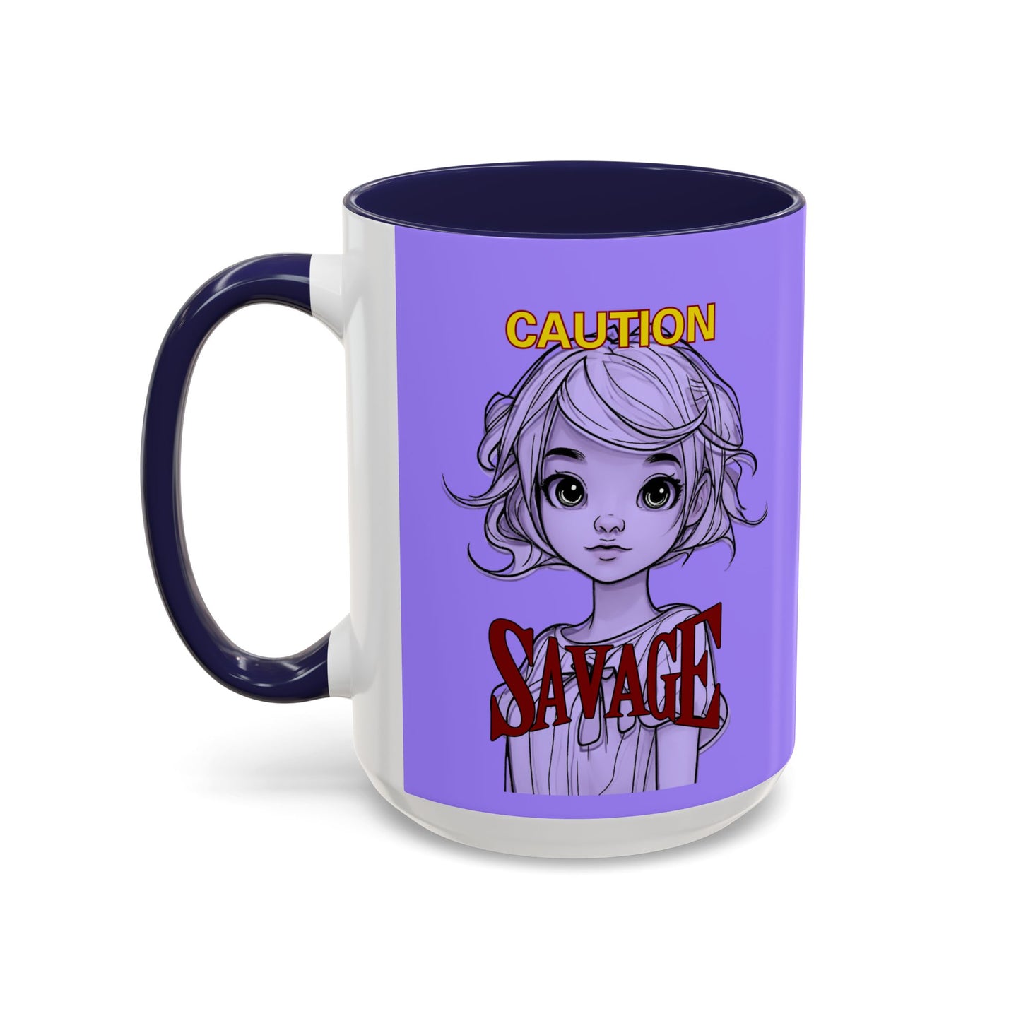 Caution, Savage Light Purple Accent Mug by cypherpunkgear.com