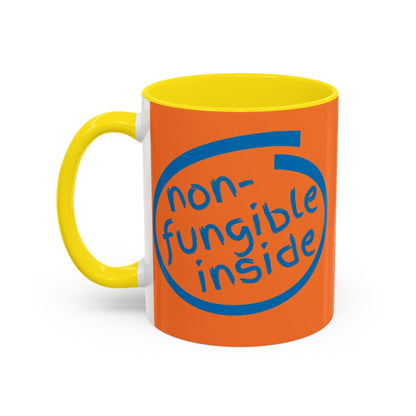 Non-Fungible Inside Orange Accent Mug by cypherpunkgear.com