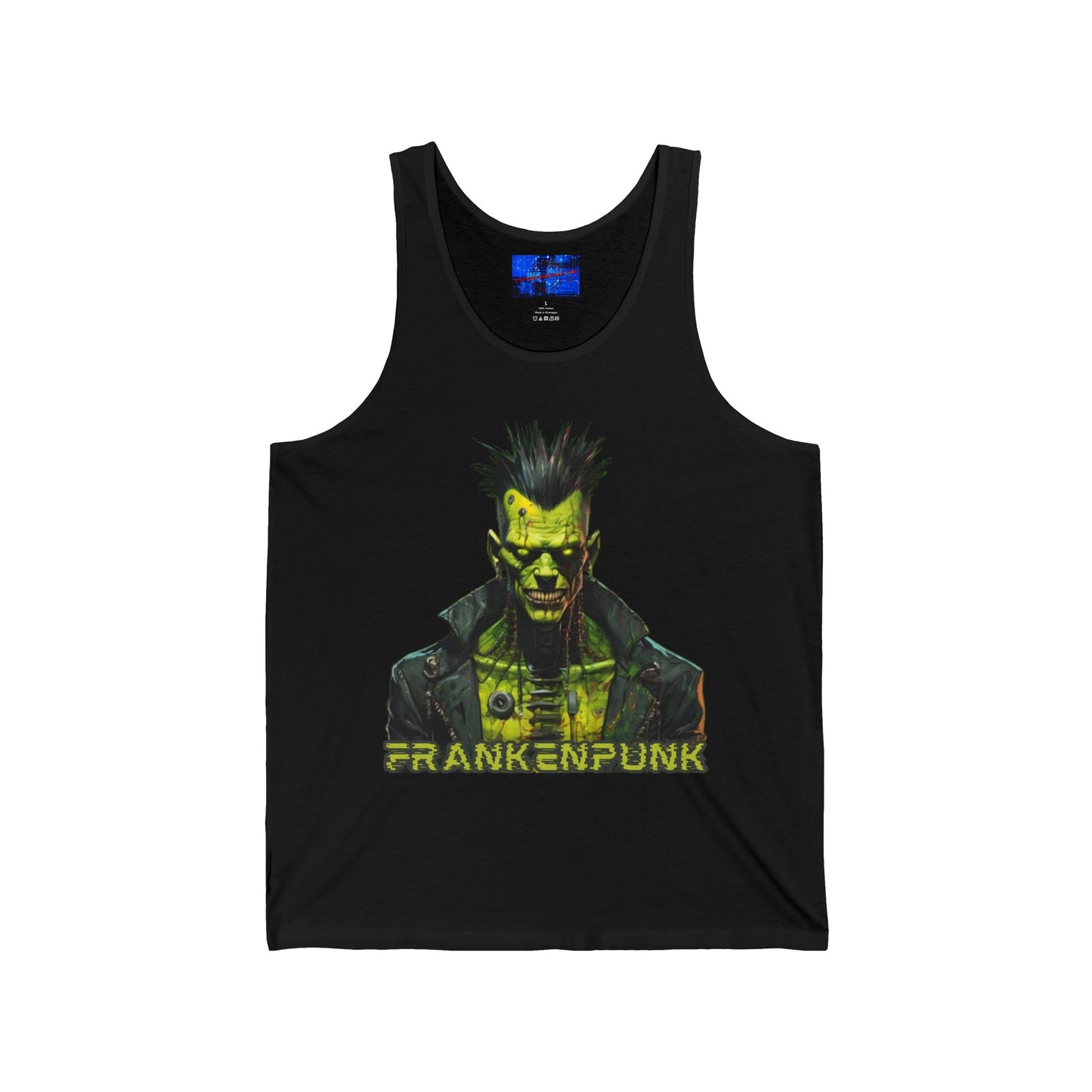 Frankenpunk Unisex Jersey Tank Top by cypherpunkgear