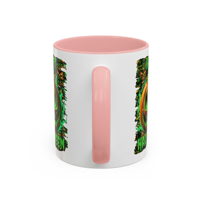 Happy Halloween Green Jack White Accent Mug by CreepyCrafts.boo