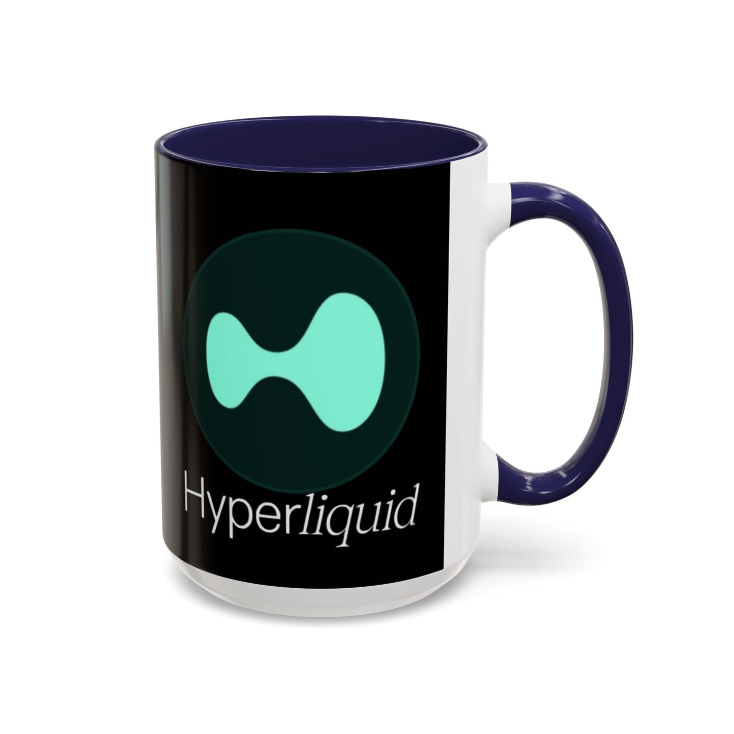 Hyperliquid White font Black Accent Mug by cypherpunkgear.com