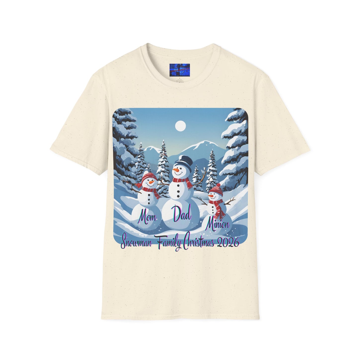 Snowman Family of 3 Light colors Unisex T-Shirt by cypherpunkgear.com