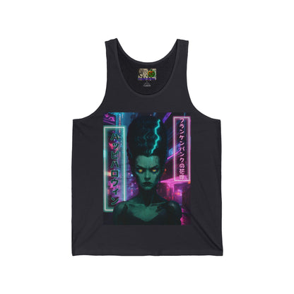 Bride of Frankenpunk Unisex Jersey Tank Top by CreepyCrafts.boo
