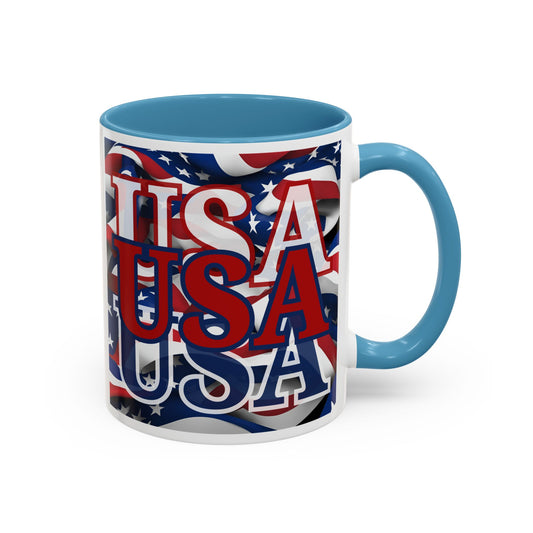 USA Red font Center Patriot Accent Mug by cypherpunkgear.com