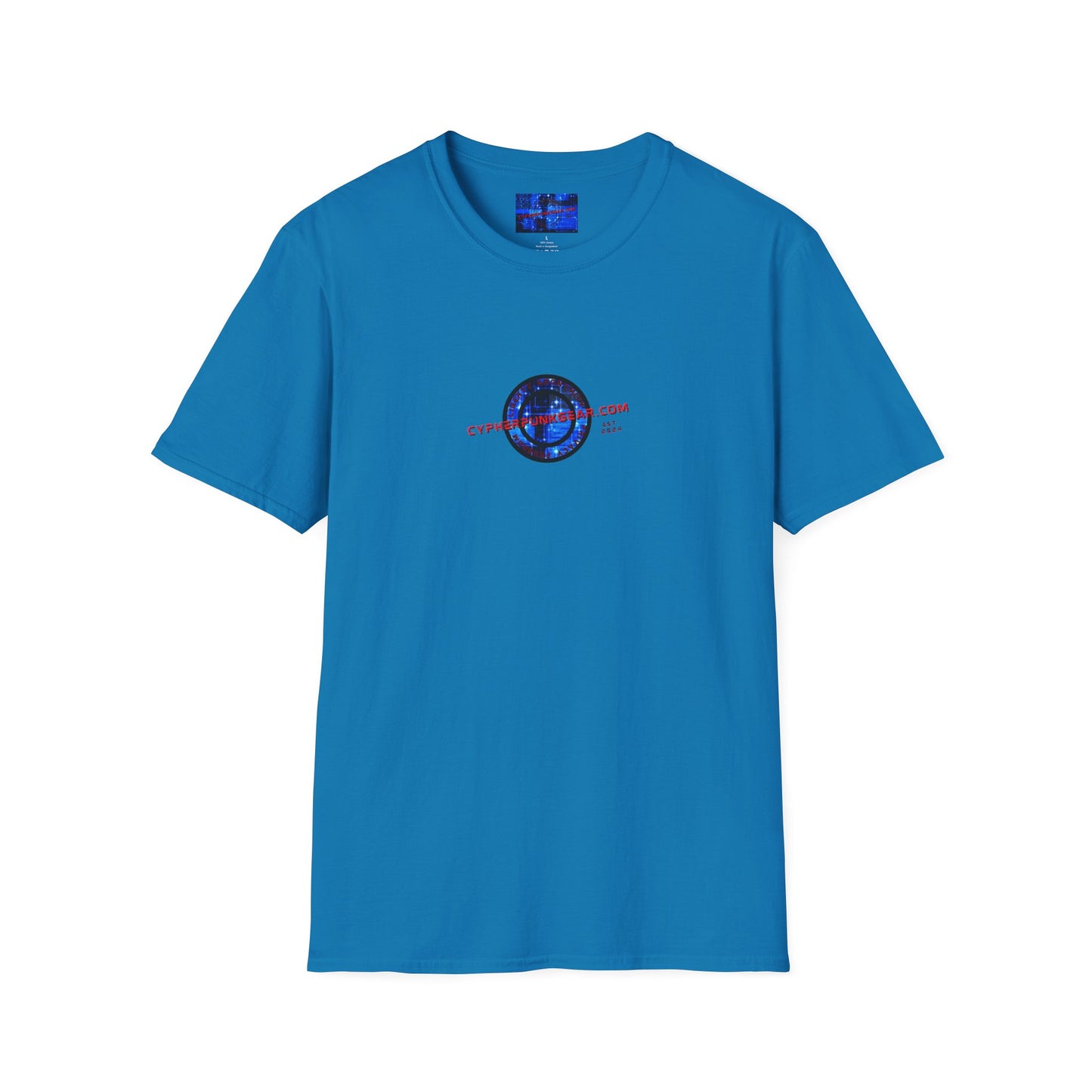 2-sided, cypherpunkgear.com Logo & Cityscape Dark colors Unisex T-Shirt by cypherpunkgear.com