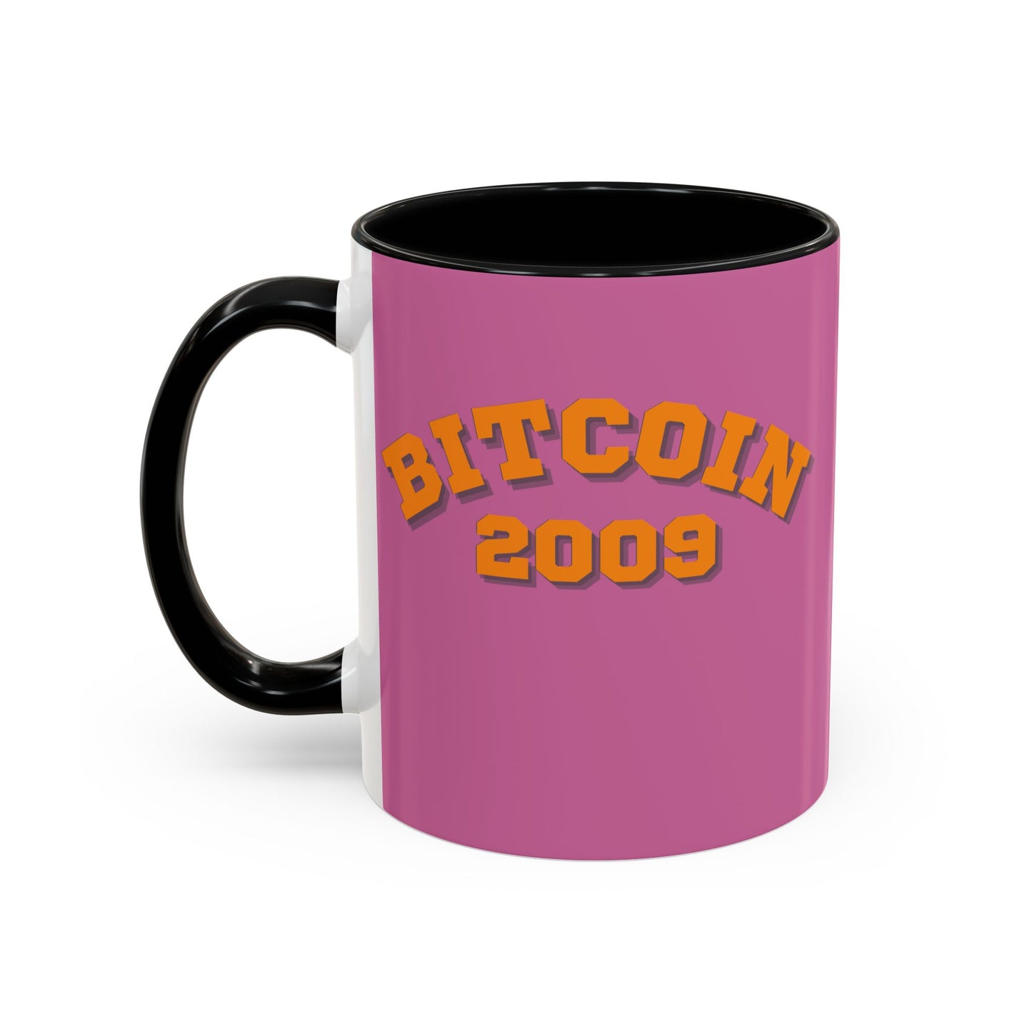 Bitcoin 2009 Pink Accent Mug by cypherpunkgear.com