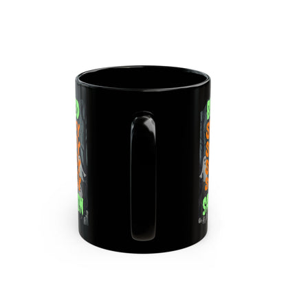 Spooky Blessed Samhain Ghost Green font Black Mug by CreepyCrafts.boo