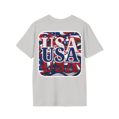 2-sided Red White and BLUE USA Patriot LTcolors Unisex T-Shirt by cypherpunkgear