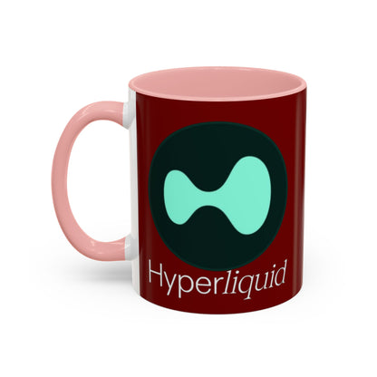 Hyperliquid White font Red Accent Mug by cypherpunkgear.com