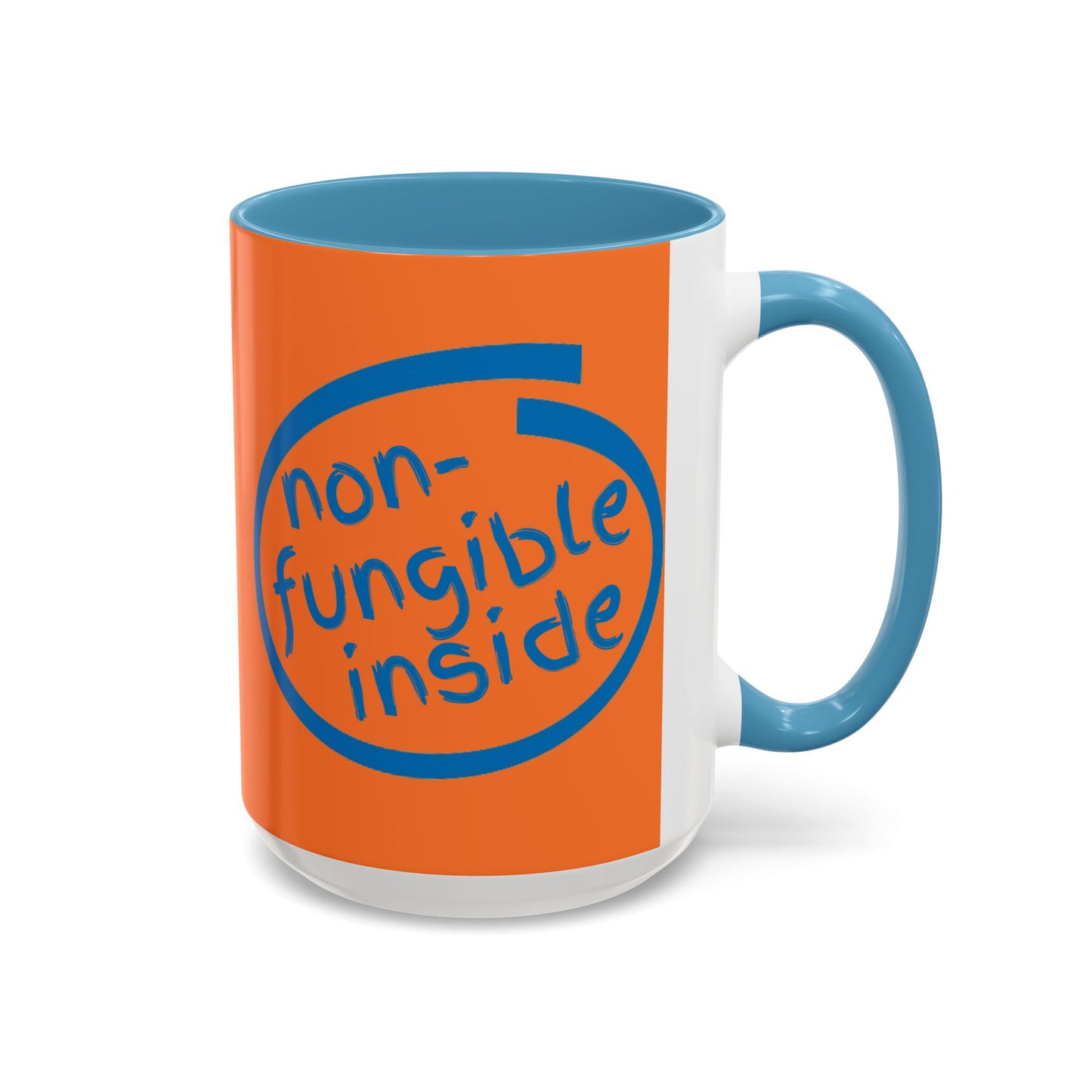 Non-Fungible Inside Orange Accent Mug by cypherpunkgear.com