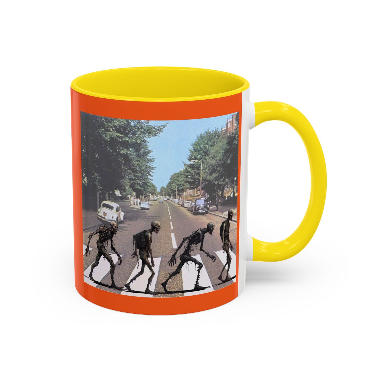 2-sided, Scabby Road Orange Accent Mug by CreepyCrafts.boo