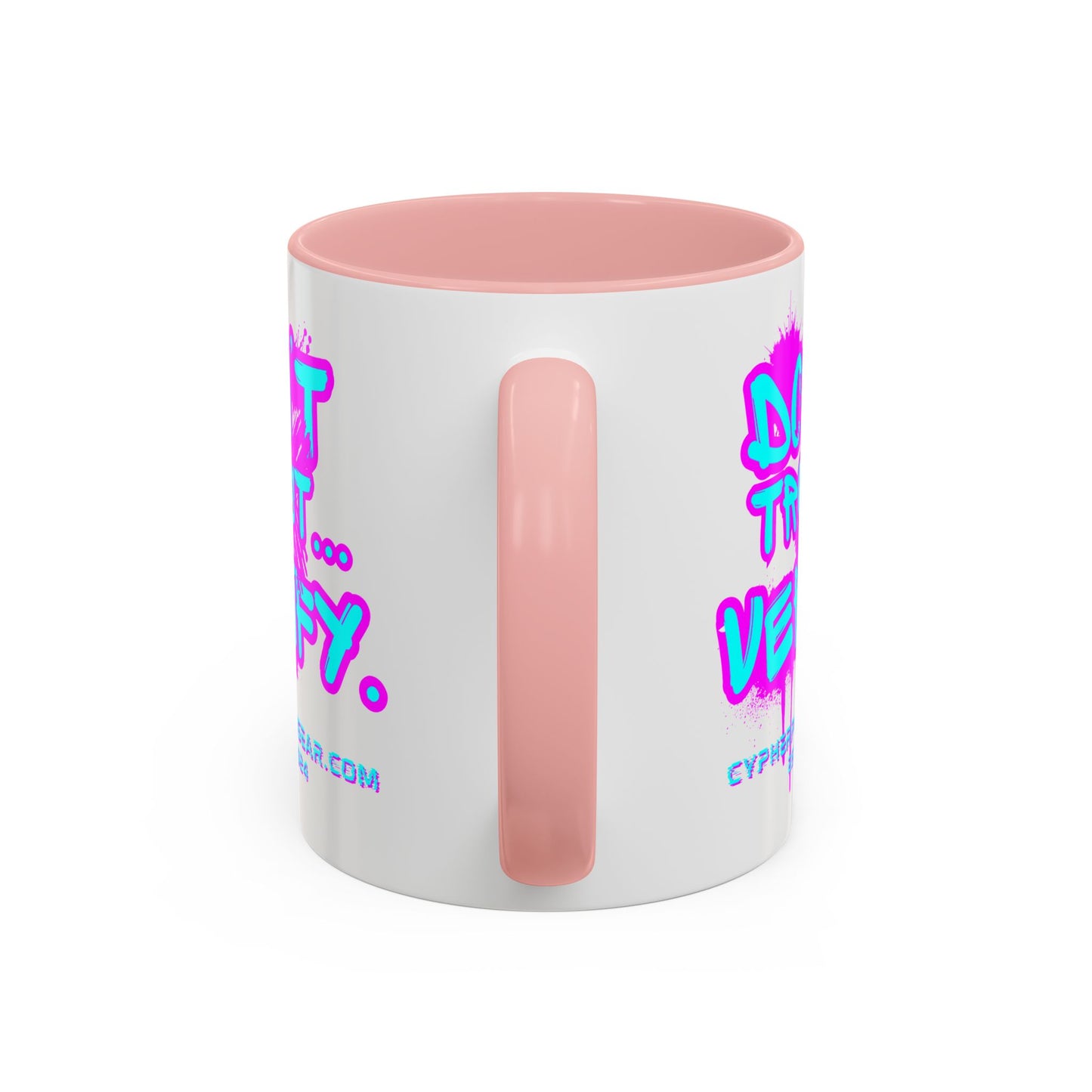 Don't Trust...Verify. White Accent Mug by cypherpunkgear.com