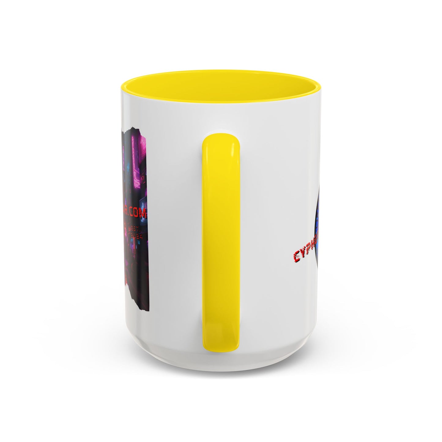 2-sided, cypherpunkgear.com Logo & Cityscape Accent Mug by cypherpunkgear.com