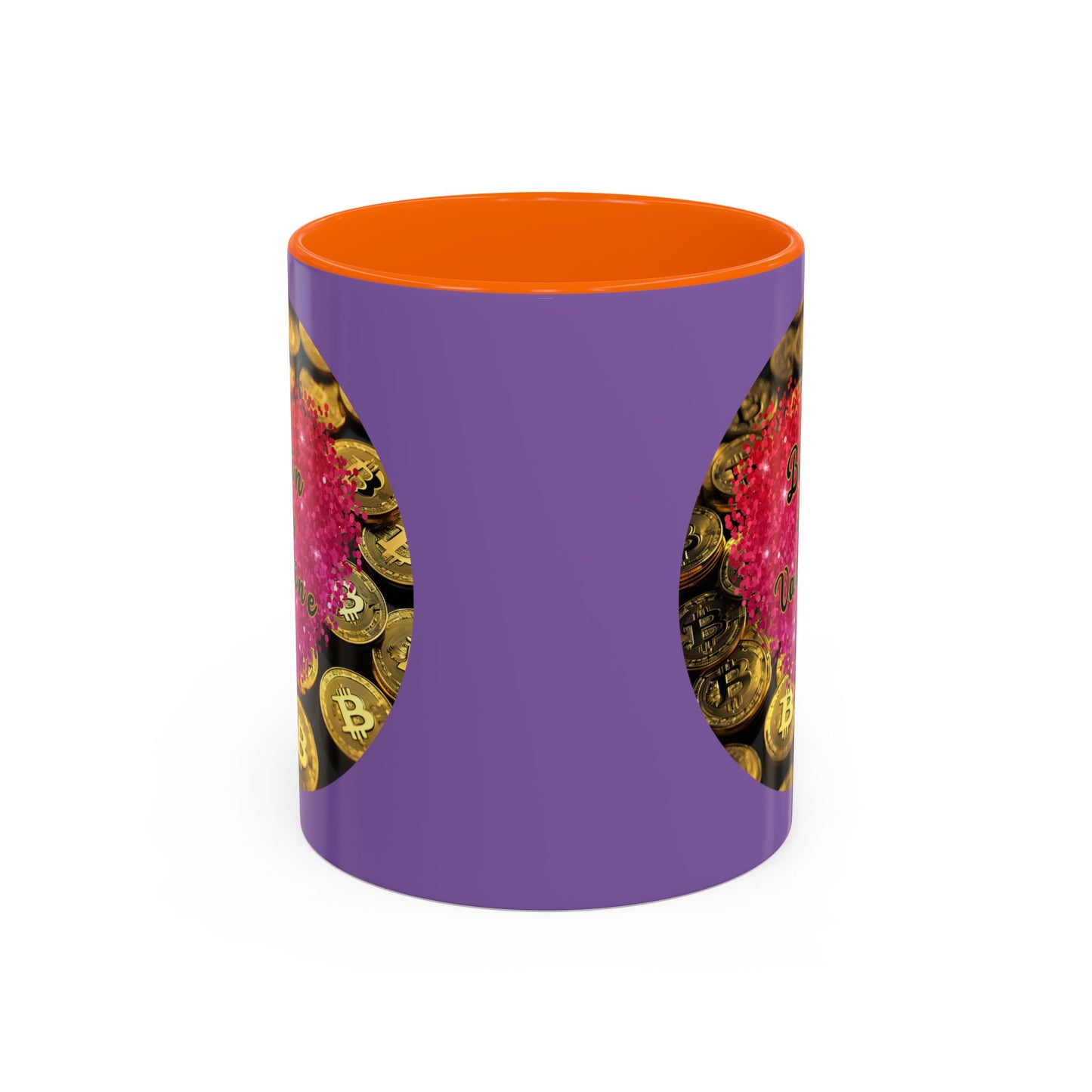Bitcoin is My Valentine Light Purple Accent Mug by cypherpunkgear.com