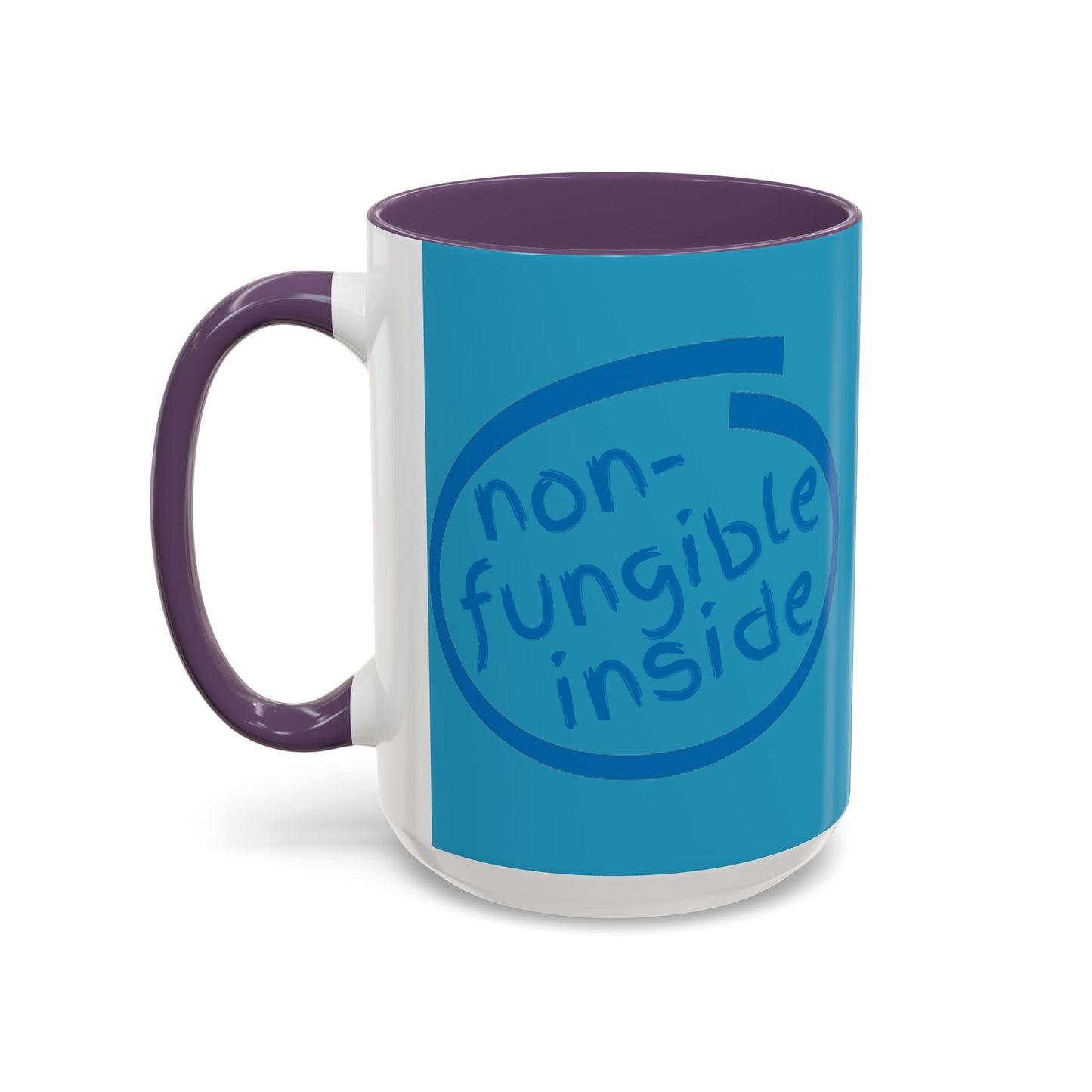 Non-Fungible Inside Turquoise Accent Mug by cypherpunkgear.com